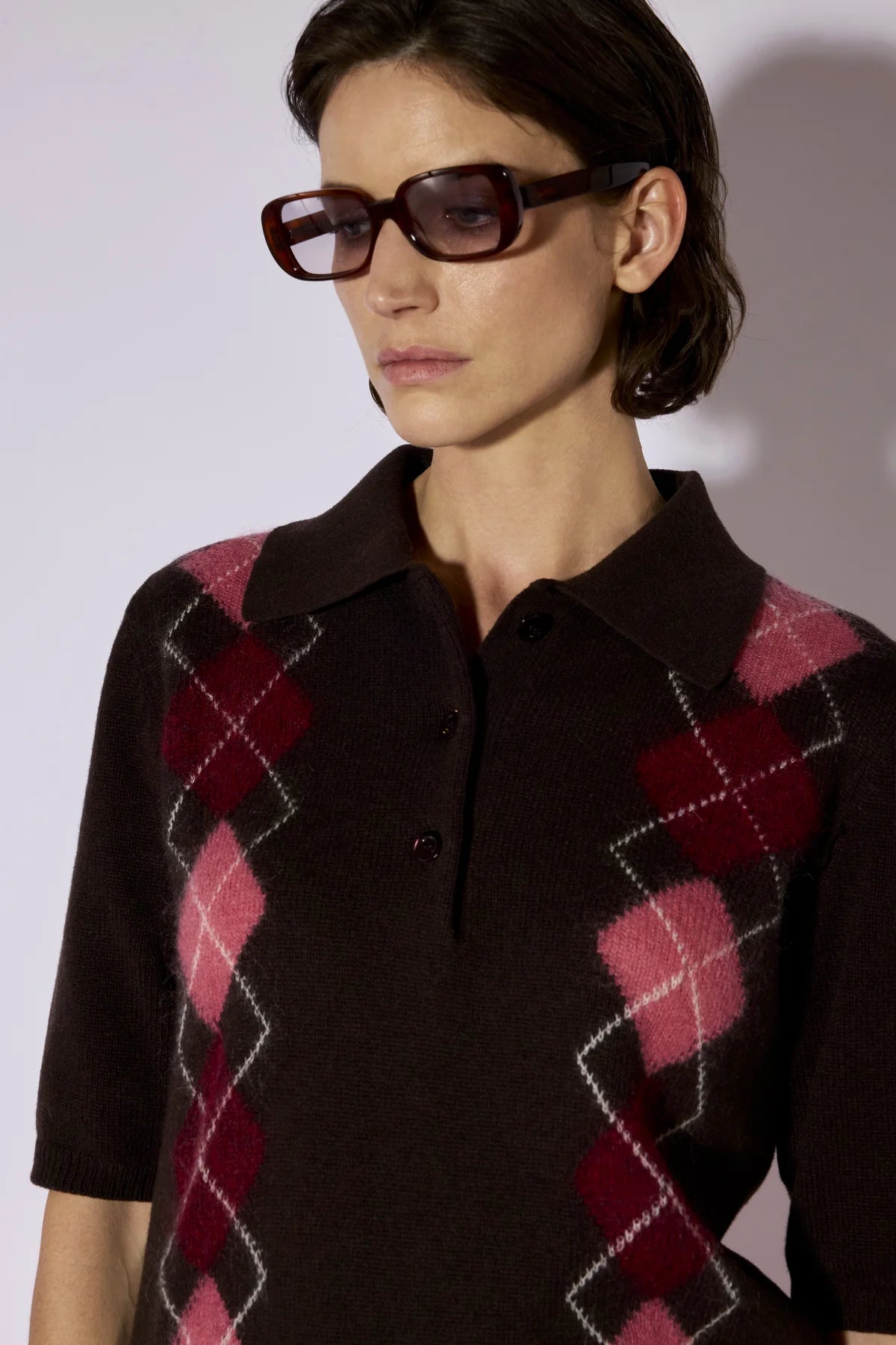 Liviana Conti Argyle S/S Sweater