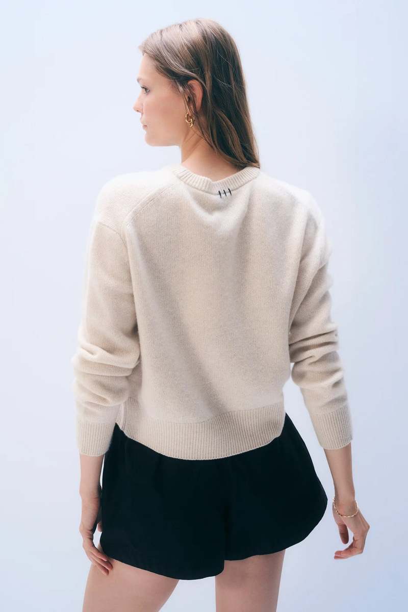 White and Warren Tennis Raquet Sweater