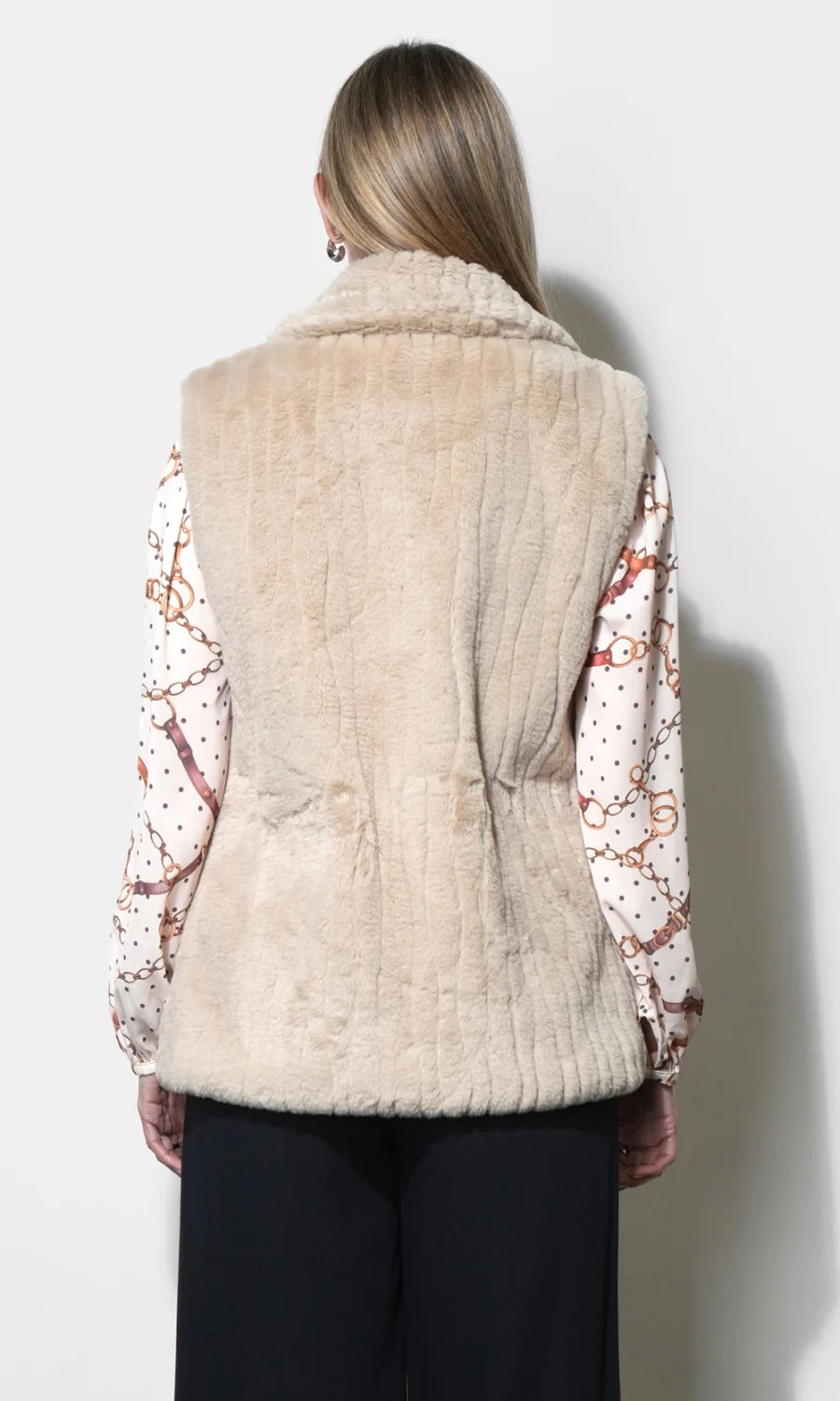 Greylin Cosette Faux Fur Vest with Tie