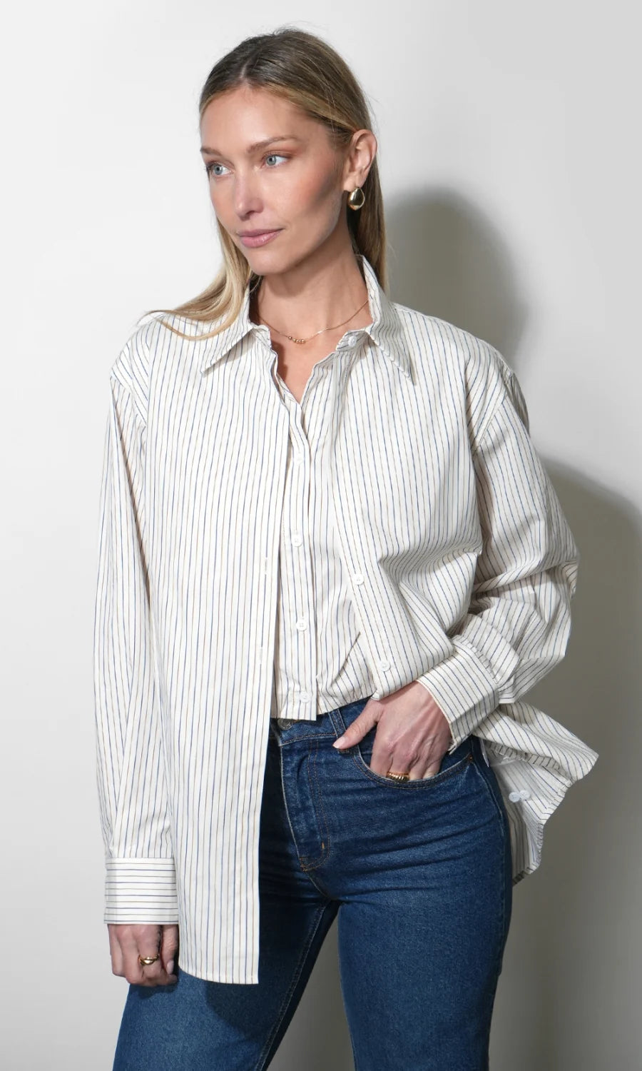 Greylin Beatrix Twofer Stripe Oversized Shirt