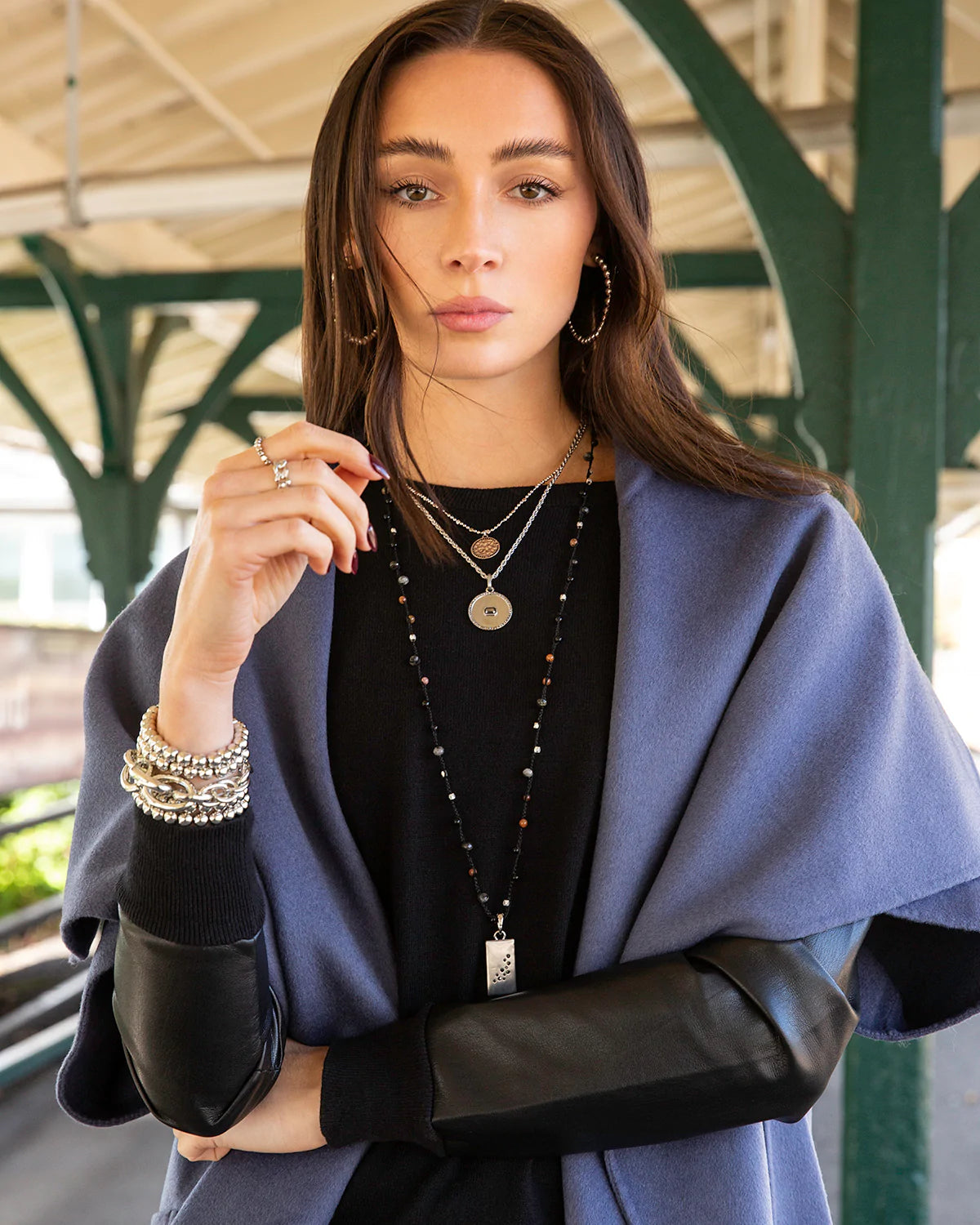 hammered disc necklace