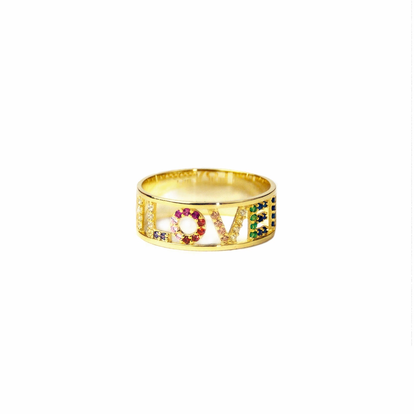Gold plated Rainbow LOVE band