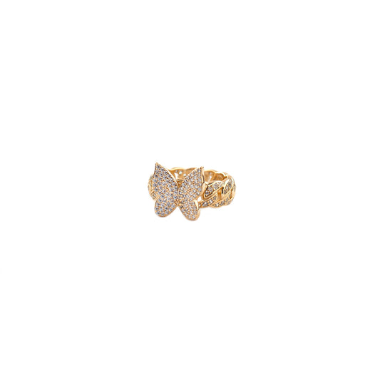 gold plated light pink large baguette ring – Marlyn Schiff, LLC