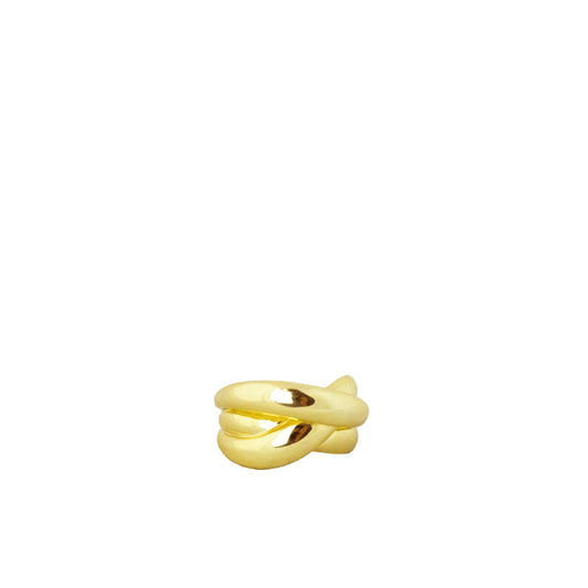 gold plated triple crossover ring
