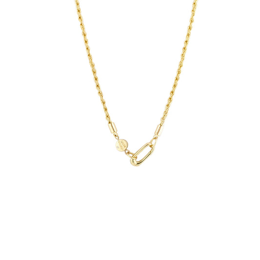 twisted rope chain necklace with oval clasp