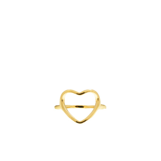 gold plated open heart ring