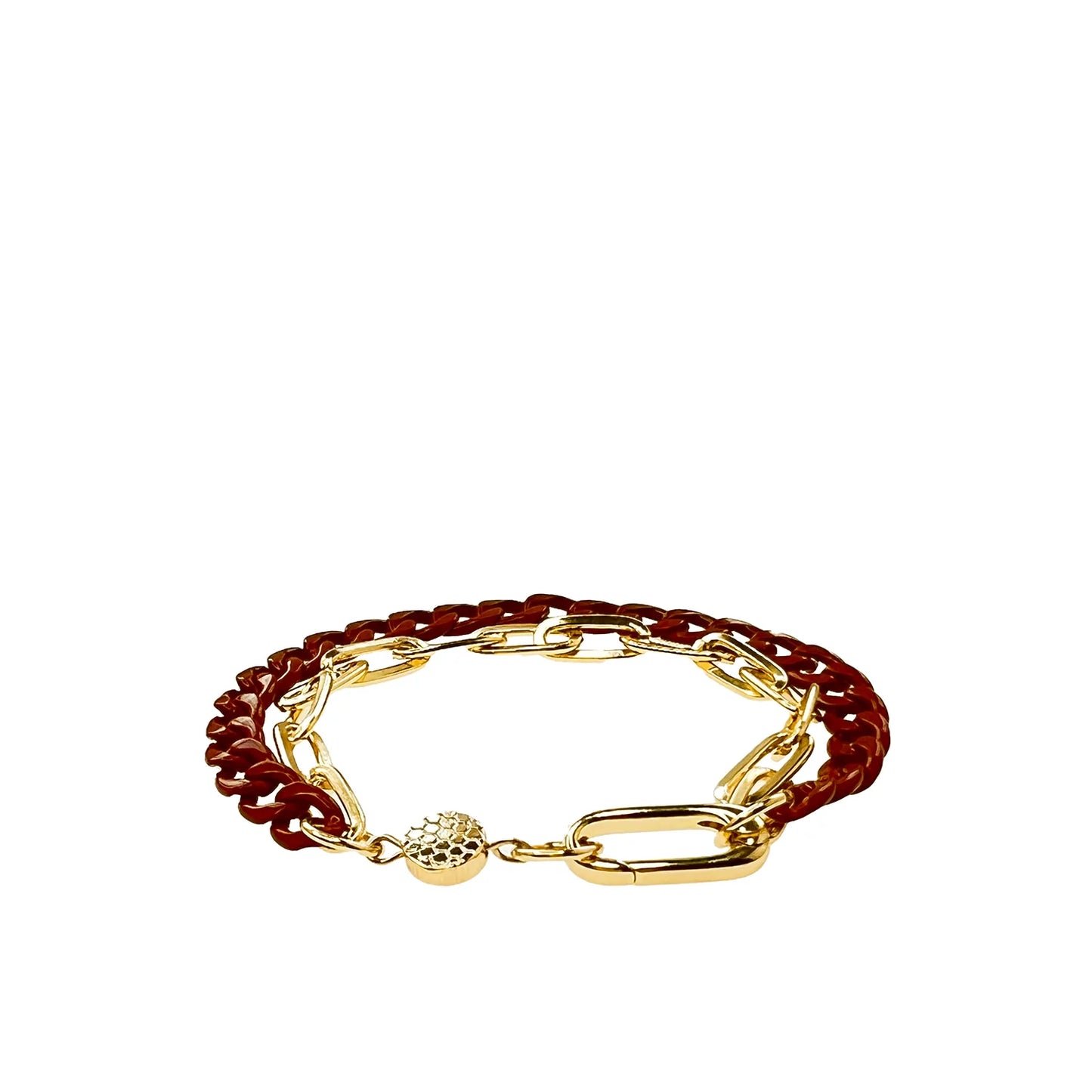 double link oval hinge clasp bracelet