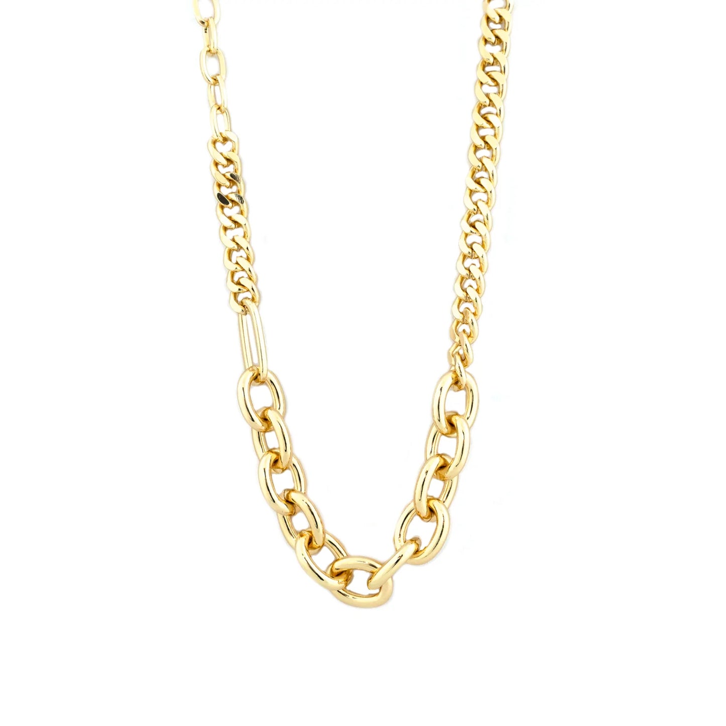 mixed link chunky chain necklace