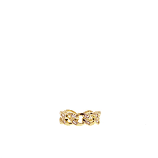 gold plated light pink large baguette ring – Marlyn Schiff, LLC