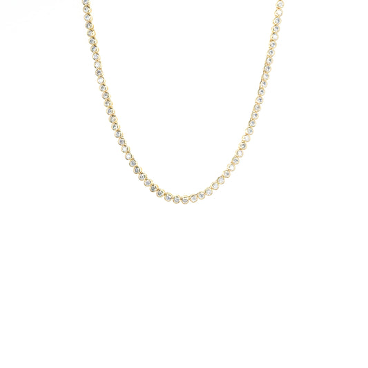 gold plated cz tennis necklace