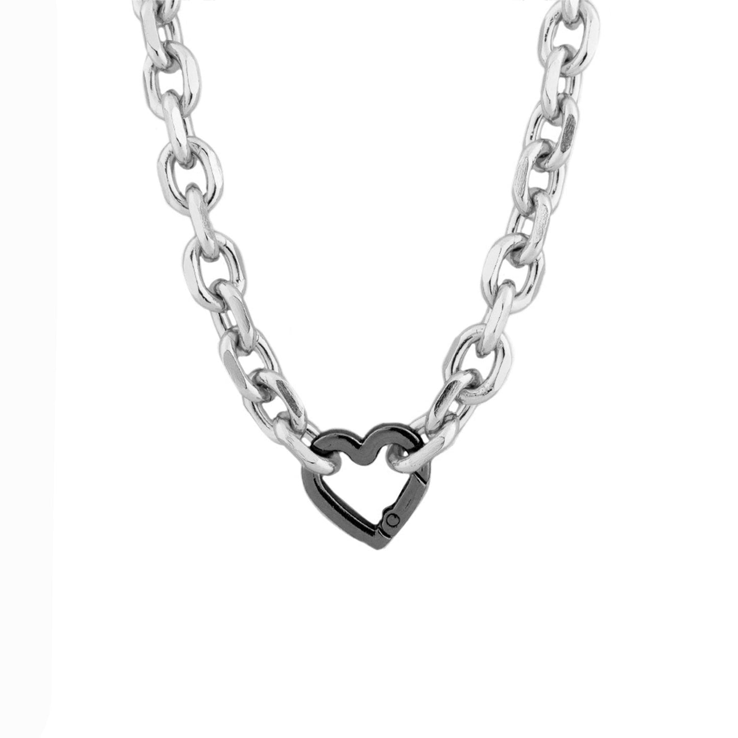 chain link heart clasp necklace
