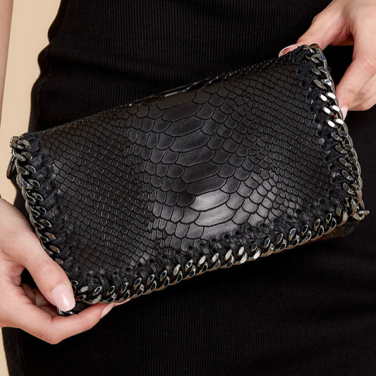 In High Places Leather Clutch/ Crossbody Bag