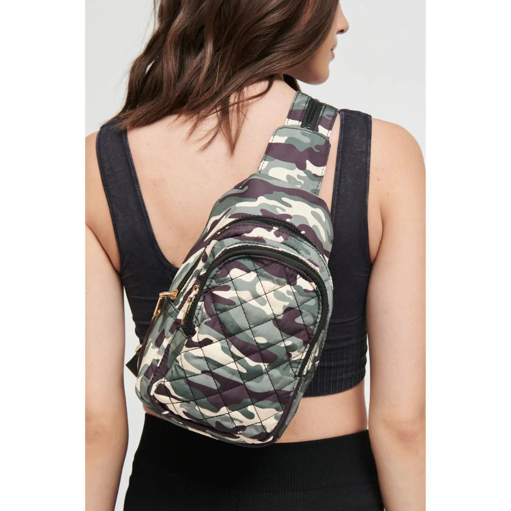 On The Run Sling Backpack- Green Camo