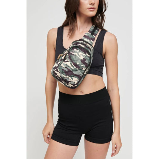 On The Run Sling Backpack- Green Camo